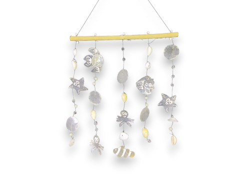 M-2504 CORTINA CAPIZ SHELL ANIMALS bl / color  Pack 4